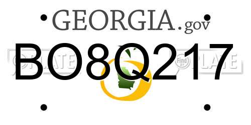 BO8Q217 Georgia License Plate
