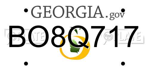 BO8Q717 Georgia License Plate