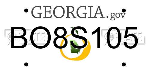 BO8S105 Georgia License Plate