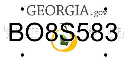 BO8S583 Georgia License Plate
