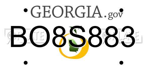BO8S883 Georgia License Plate