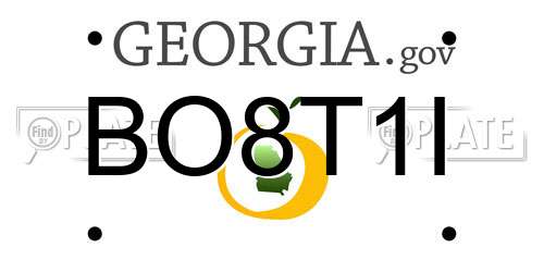 BO8T1I Georgia License Plate