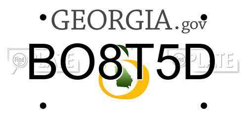 BO8T5D Georgia License Plate