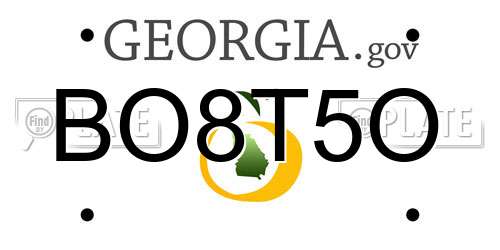 BO8T5O Georgia License Plate