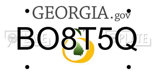 BO8T5Q Georgia License Plate