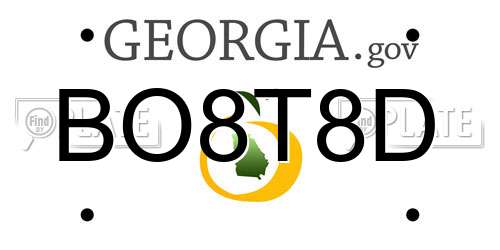 BO8T8D Georgia License Plate