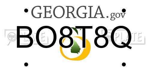 BO8T8Q Georgia License Plate