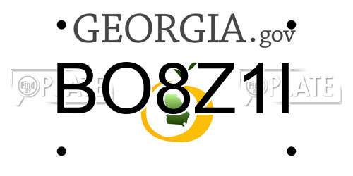 BO8Z1I Georgia License Plate