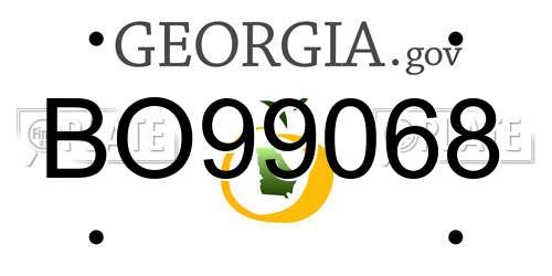 BO99068 Georgia License Plate