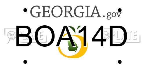 BOA14D Georgia License Plate