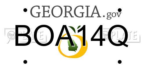 BOA14Q Georgia License Plate