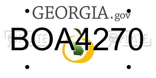 BOA4270 Georgia License Plate