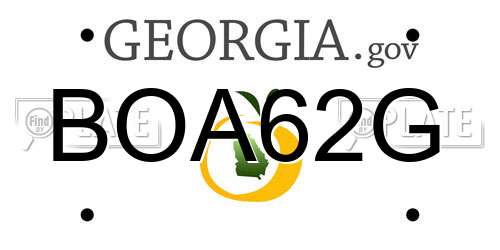BOA62G Georgia License Plate