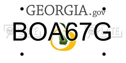 BOA67G Georgia License Plate