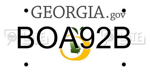 BOA92B Georgia License Plate