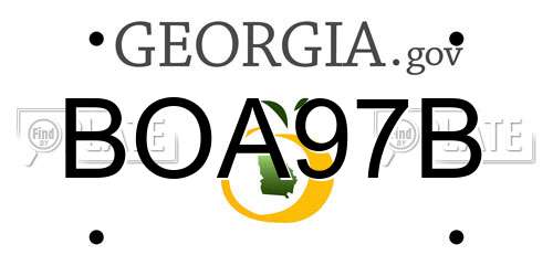 BOA97B Georgia License Plate