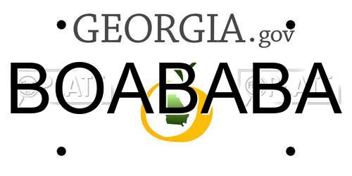 BOABABA Georgia License Plate