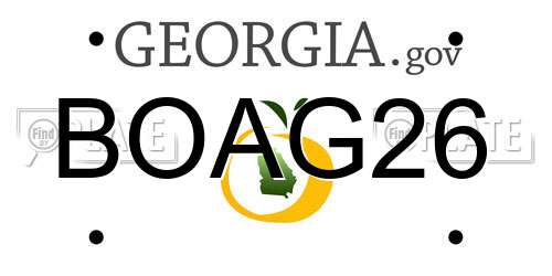 BOAG26 Georgia License Plate