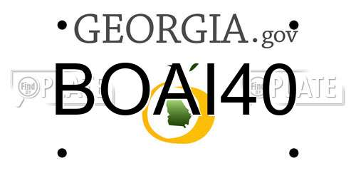 BOAI40 Georgia License Plate