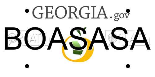 BOASASA Georgia License Plate