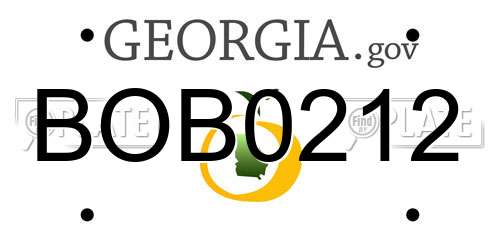 BOB0212 Georgia License Plate