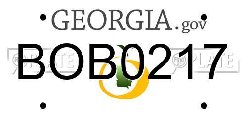 BOB0217 Georgia License Plate