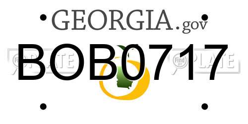 BOB0717 Georgia License Plate