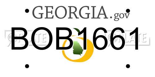 BOB1661 Georgia License Plate