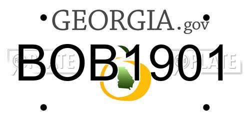 BOB1901 Georgia License Plate
