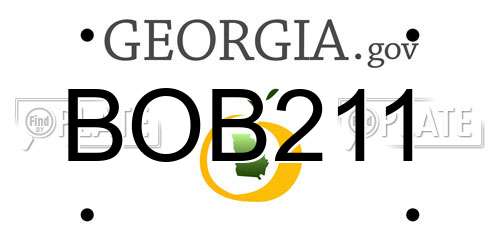 BOB211 Georgia License Plate