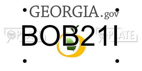 BOB21I Georgia License Plate