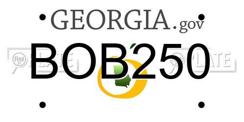 BOB250 Georgia License Plate