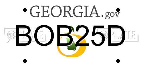 BOB25D Georgia License Plate