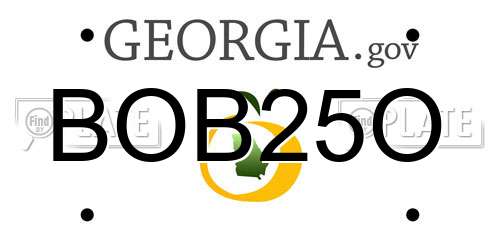 BOB25O Georgia License Plate