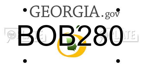 BOB280 Georgia License Plate