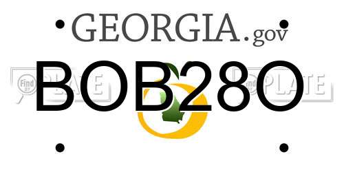 BOB28O Georgia License Plate