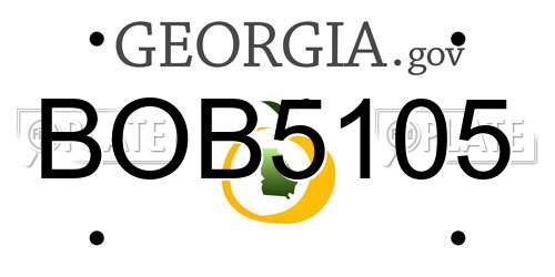 BOB5105 Georgia License Plate