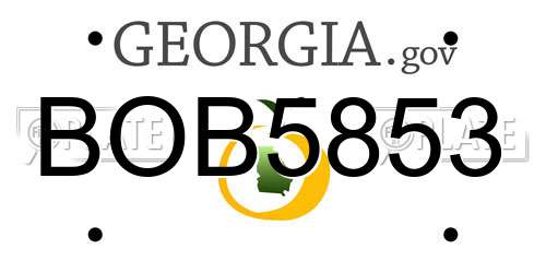 BOB5853 Georgia License Plate