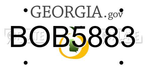BOB5883 Georgia License Plate