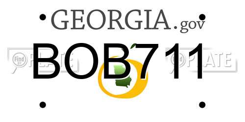 BOB711 Georgia License Plate