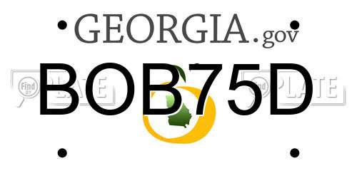 BOB75D Georgia License Plate