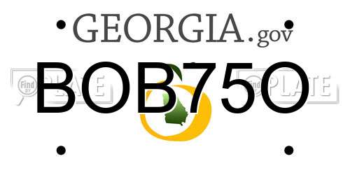 BOB75O Georgia License Plate