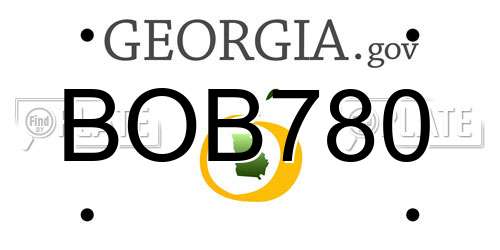 BOB780 Georgia License Plate