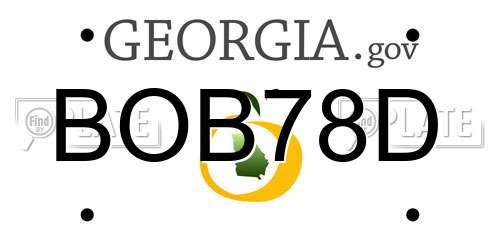 BOB78D Georgia License Plate