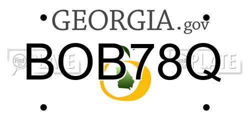 BOB78Q Georgia License Plate