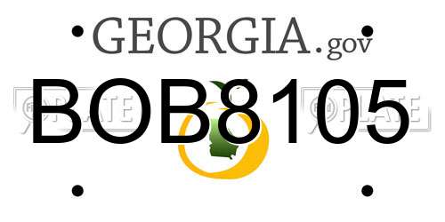 BOB8105 Georgia License Plate