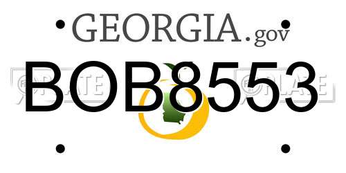 BOB8553 Georgia License Plate