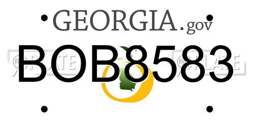 BOB8583 Georgia License Plate