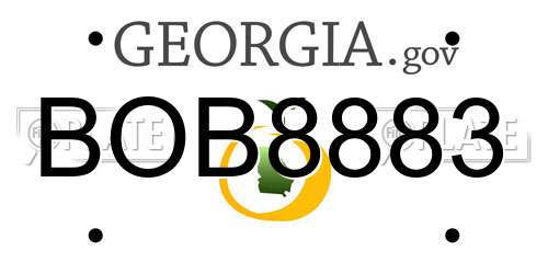 BOB8883 Georgia License Plate
