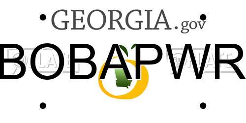 BOBAPWR Georgia License Plate